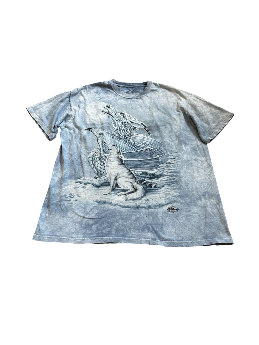 The Mountain T-Shirt Dragon Wolf Moon Graphic Size Large Americana Gorpcore